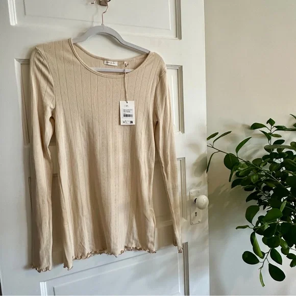 NWT! SKALL STUDIO Beige Long Sleeve Edie Blouse - S - Picture 4 of 12